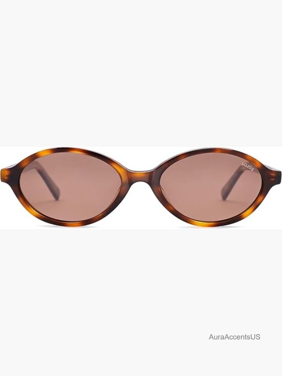 Vintage Y2K Oval Polarized Sunglasses Handmade Acetate Narrow Face Lightweight main image 5